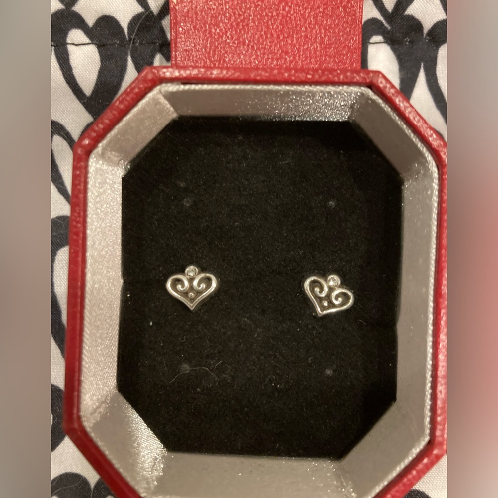 Brighton silver heart earrings